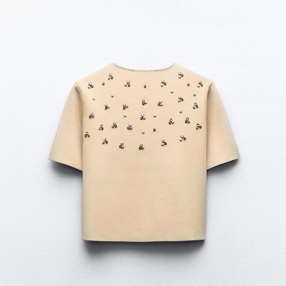 Zara Rhinestone Bolero Cardigan Size S - Picture 7 of 10